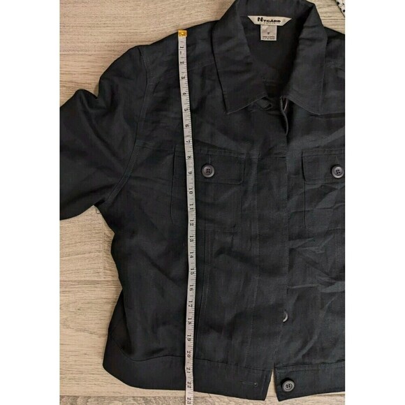 Nygard Black Linen Jacket Womens Size 12 Pockets - Picture 8 of 9
